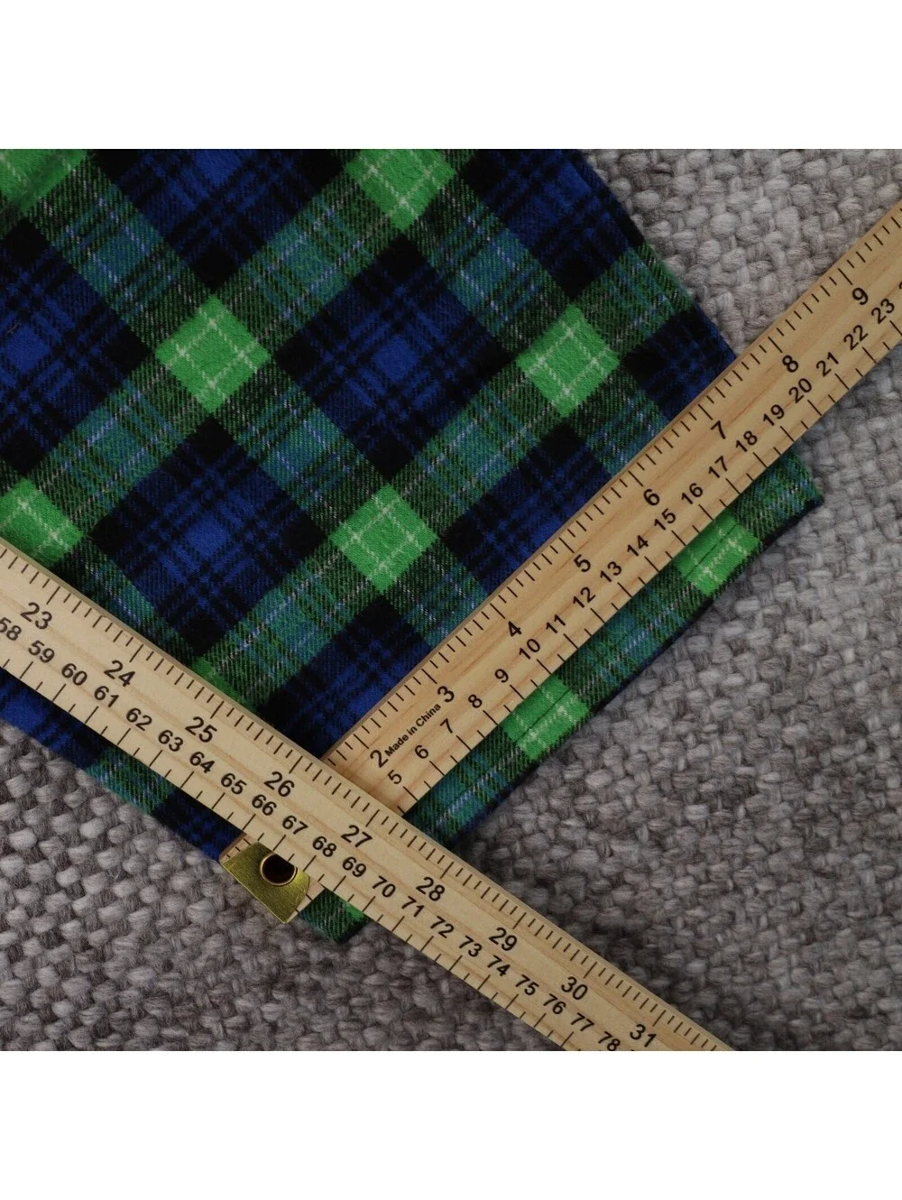 The Vermont Flannel Co PJ Pants Small Green Blue Plaid Cotton Pajama Lounge USA